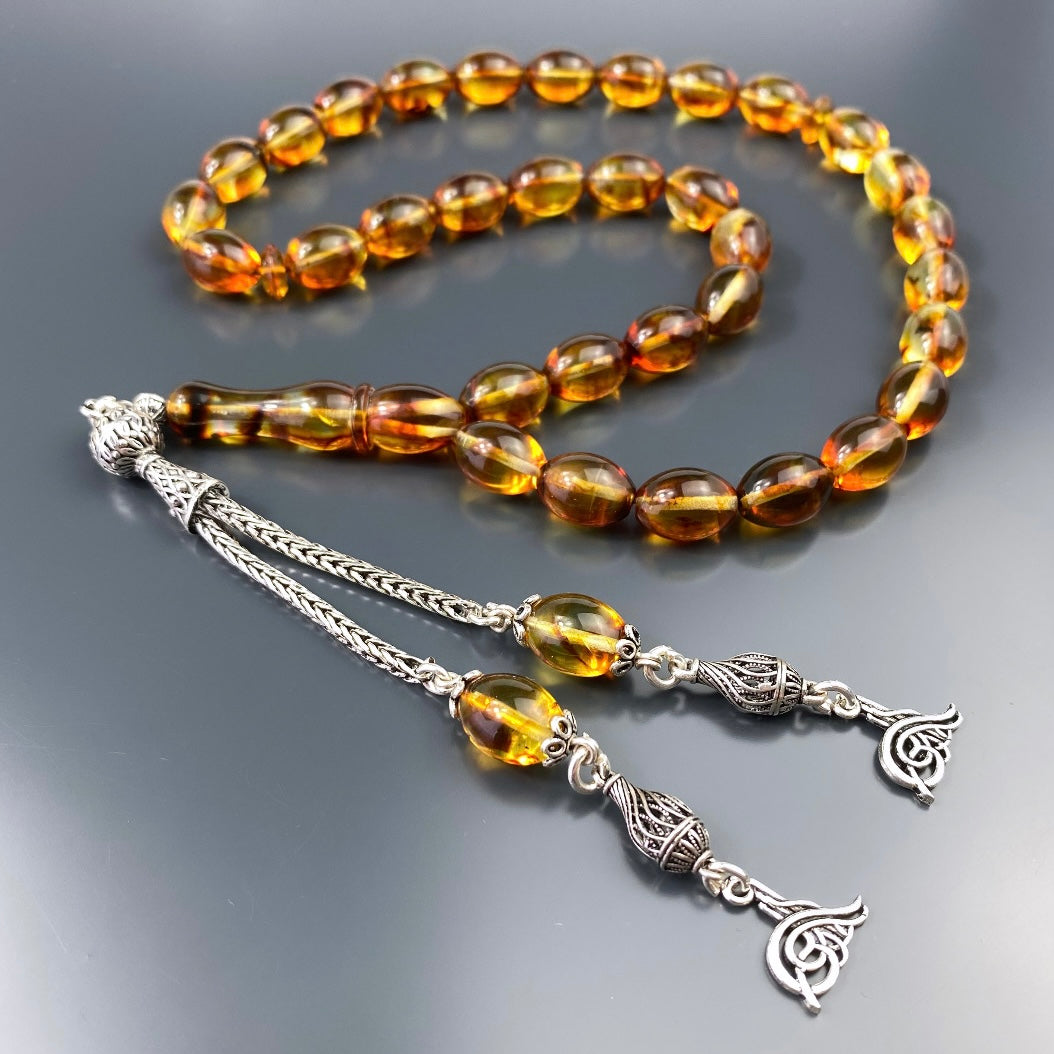 Kehribar Tesbih Gebetskette Perlenkette Männerschmuck Tesbih mit Namen personalisiert namaz tesbih