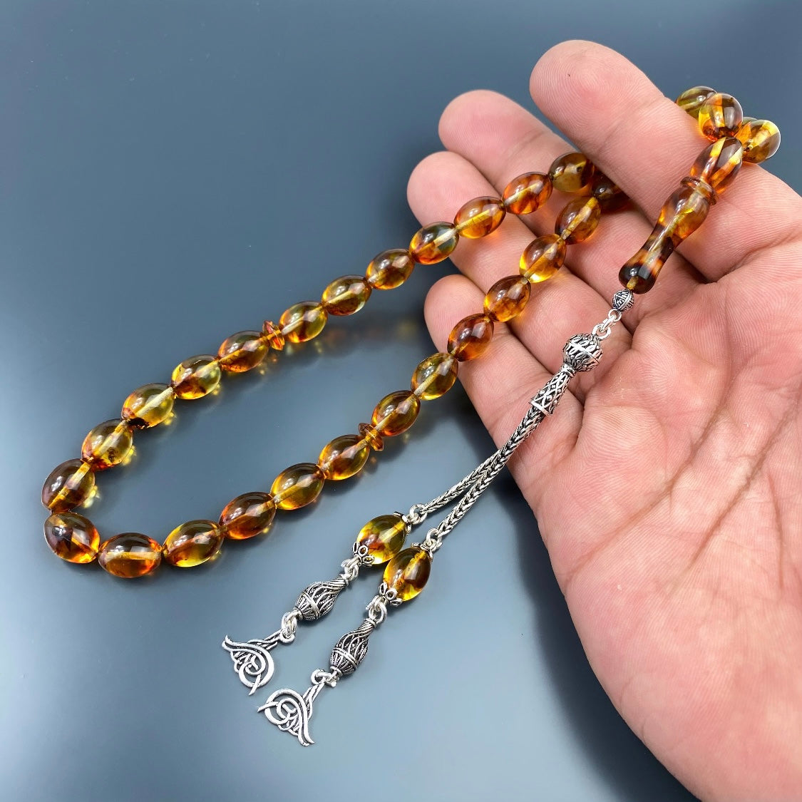 Kehribar Tesbih Gebetskette Perlenkette Männerschmuck Tesbih mit Namen personalisiert namaz tesbih
