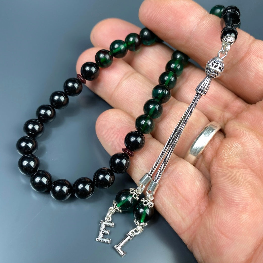 Tesbih SIKMA Kehribar 925 Silber personalisiert 2 Buchstaben