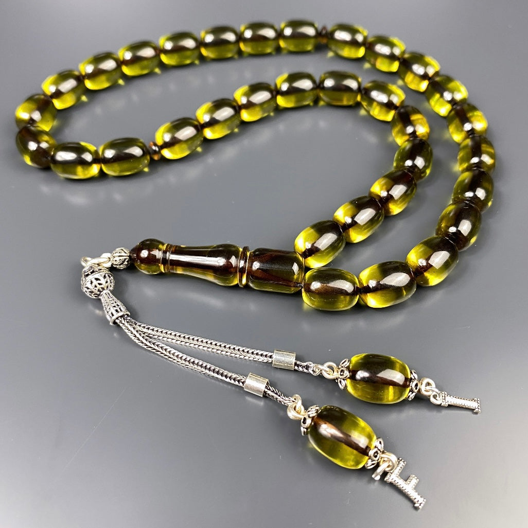 Tesbih SIKMA Kehribar 925 Silber personalisiert 2 Buchstaben