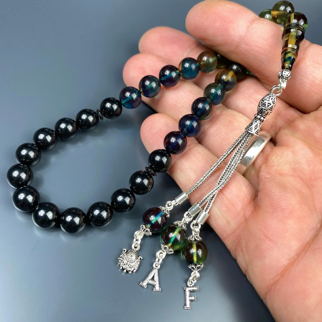 Tesbih SIKMA Kehribar 925 Silber personalisiert mit Logo