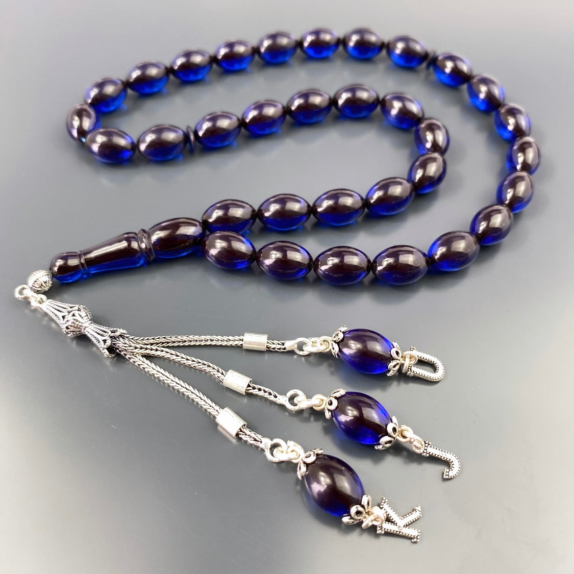 Tesbih Kehribar SIKMA 3er Buchstabe 925 Silver