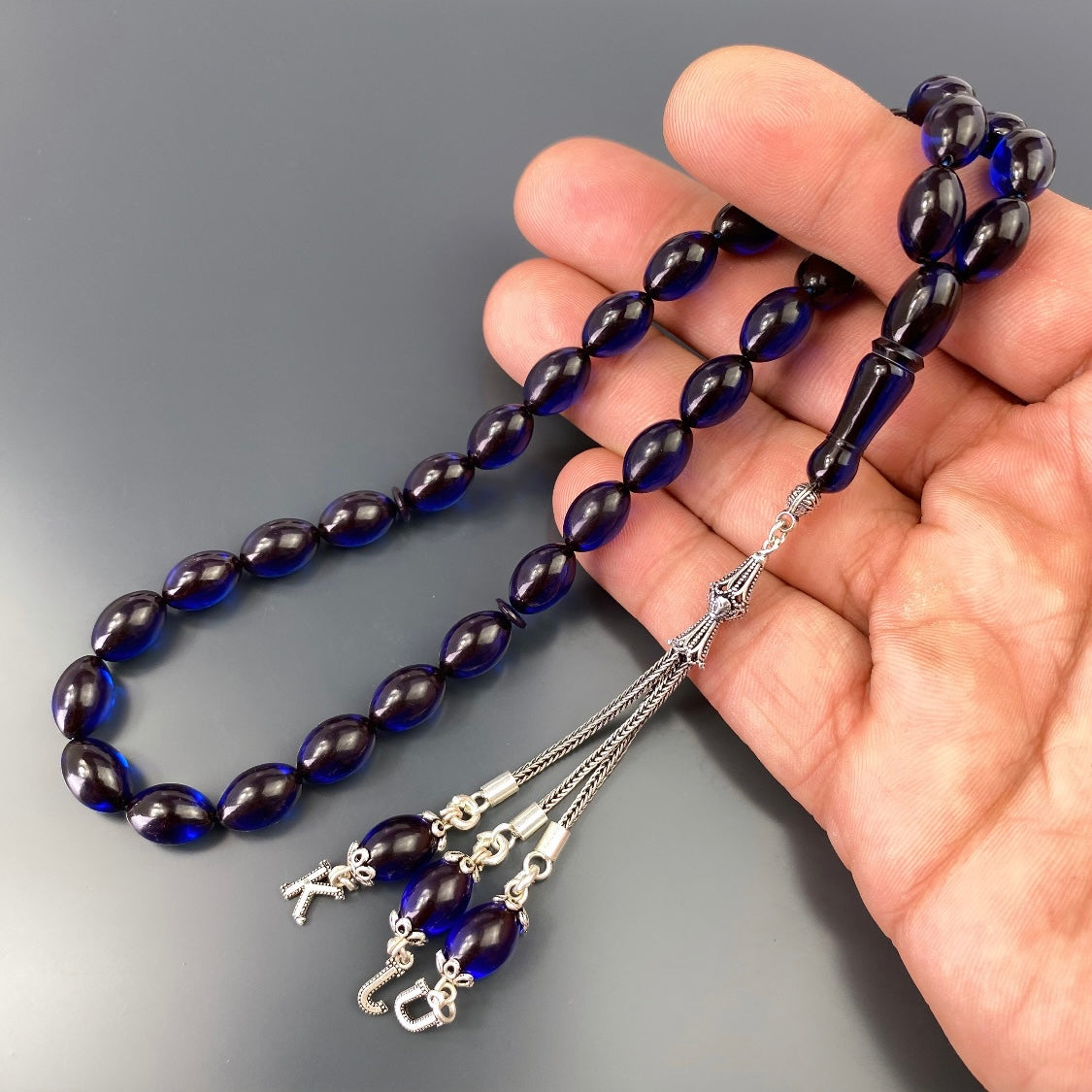 Tesbih Kehribar SIKMA 3er Buchstabe 925 Silver