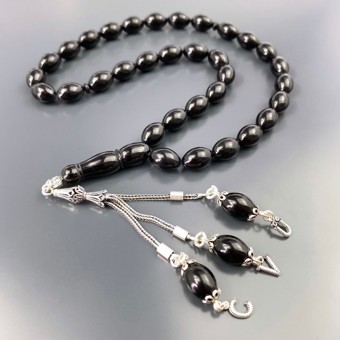 Tesbih Kehribar SIKMA 3er Buchstabe 925 Silver