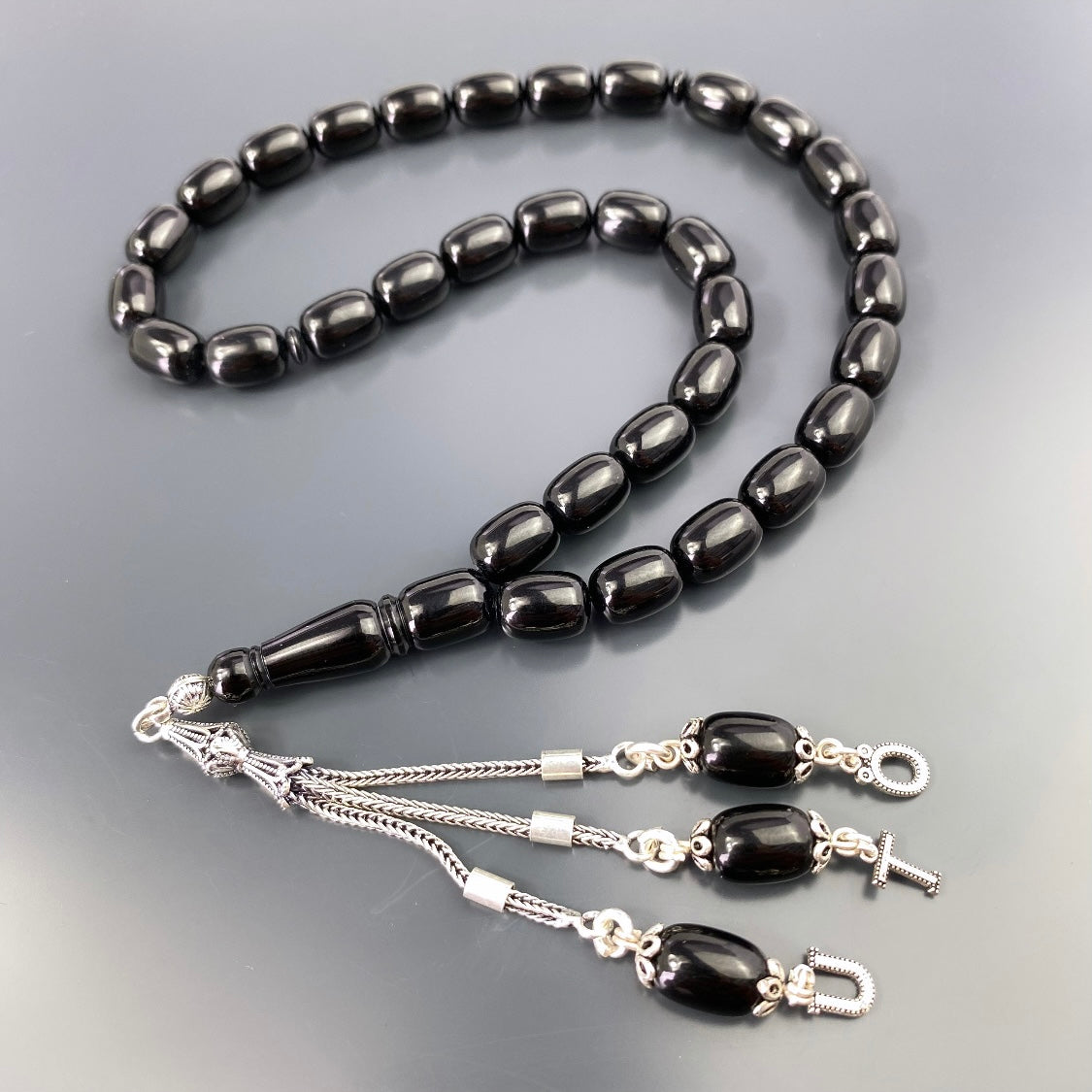 Tesbih Kehribar SIKMA 3er Buchstabe 925 Silver