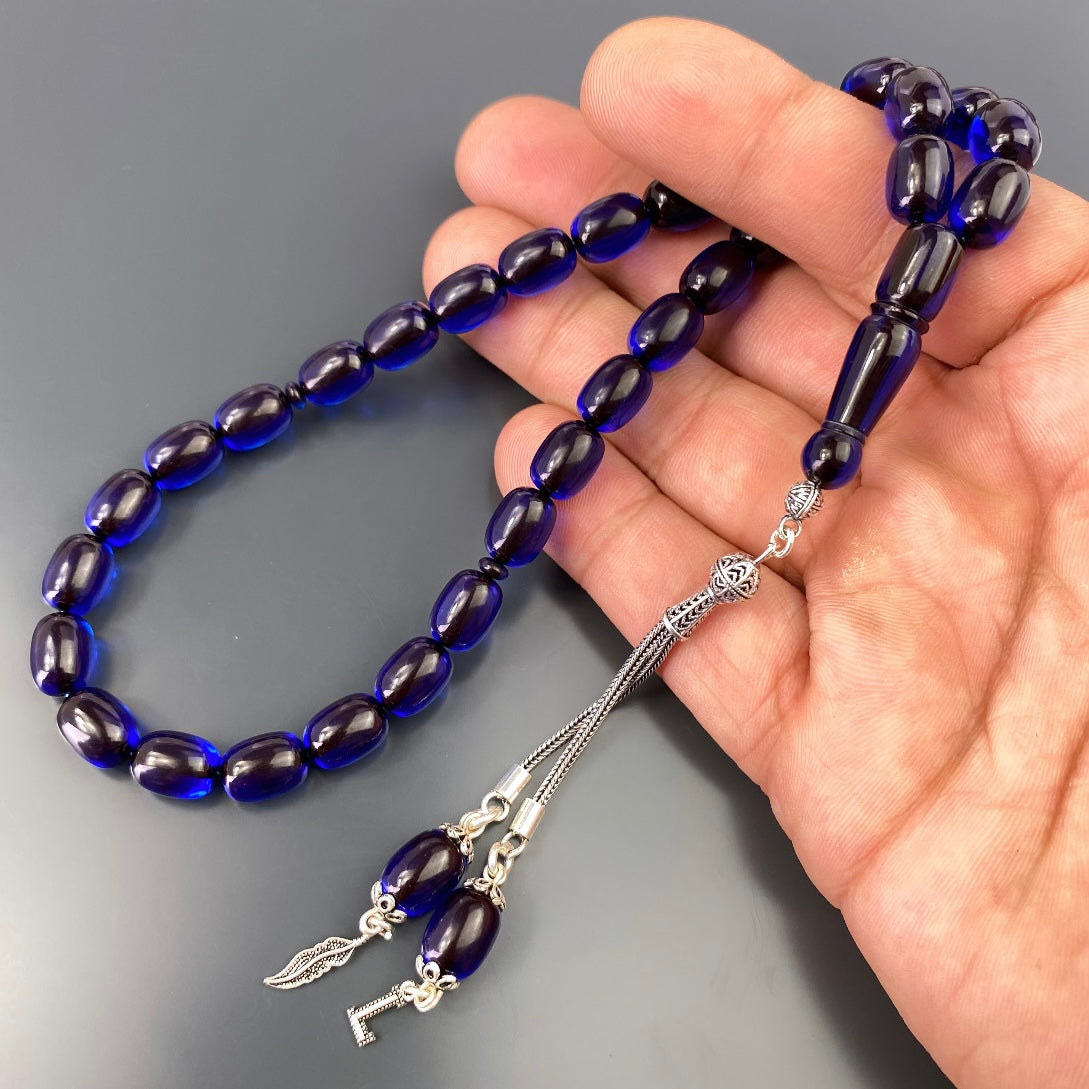 Tesbih Kehribar SIKMA Logo & Buchstabe 925 Silver