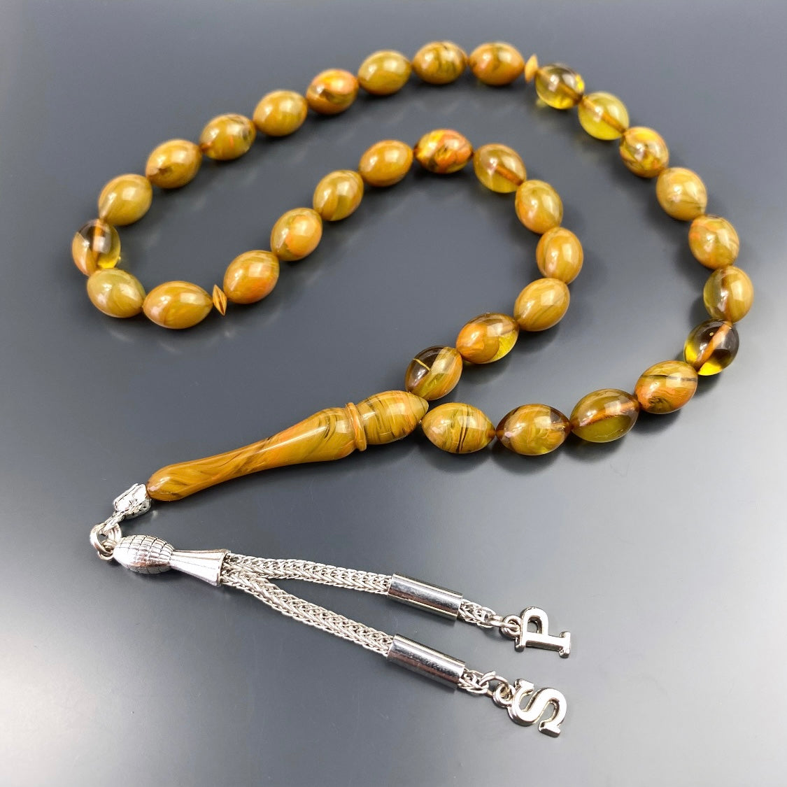 kehribar Tesbih Gebetskette Farblick islam bernstein geschenke für männer kette personalisiert mit Buchstaben für geschenk mann