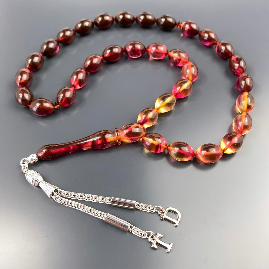 kehribar Tesbih Gebetskette Farblick islam bernstein geschenke für männer kette personalisiert mit Buchstaben für geschenk mann