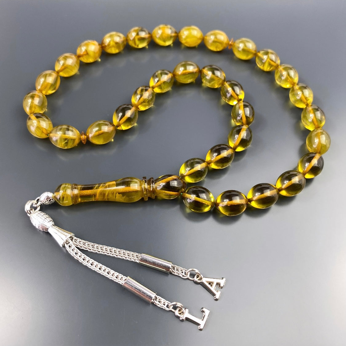 kehribar Tesbih Gebetskette Farblick islam bernstein geschenke für männer kette personalisiert mit Buchstaben für geschenk mann