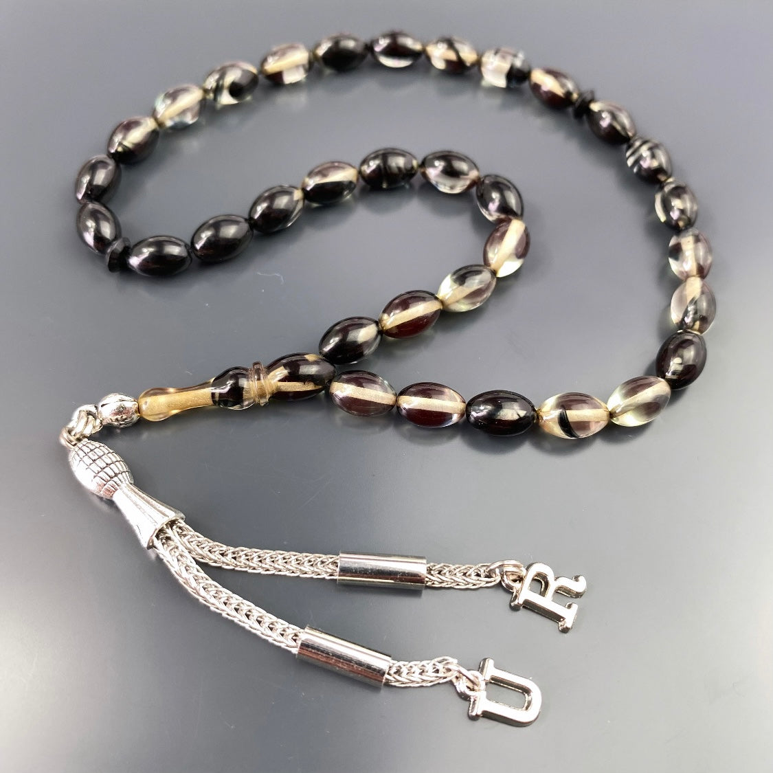 kehribar Tesbih Gebetskette Farblick islam bernstein geschenke für männer kette personalisiert mit Buchstaben für geschenk mann