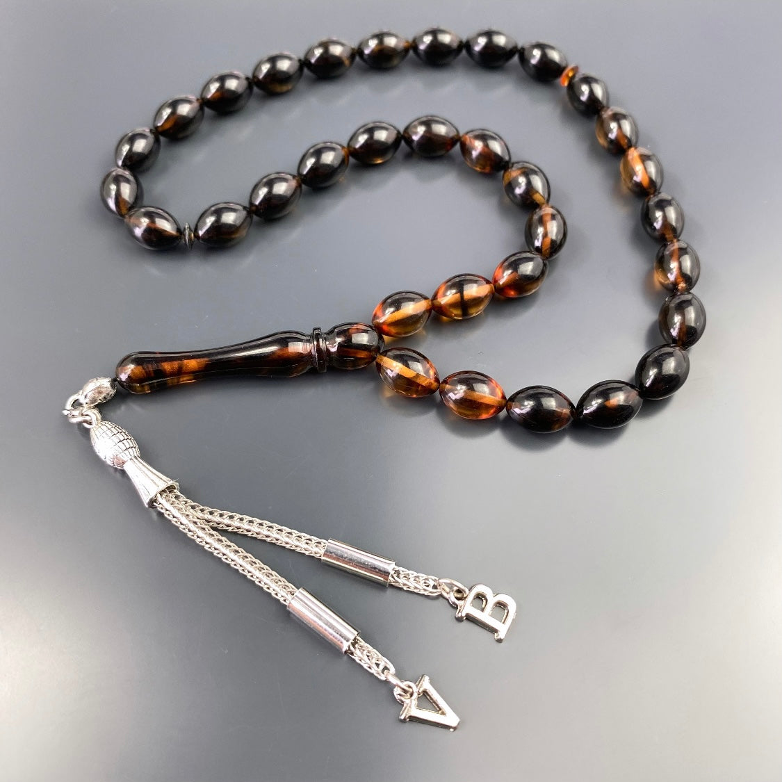 kehribar Tesbih Gebetskette Farblick islam bernstein geschenke für männer kette personalisiert mit Buchstaben für geschenk mann