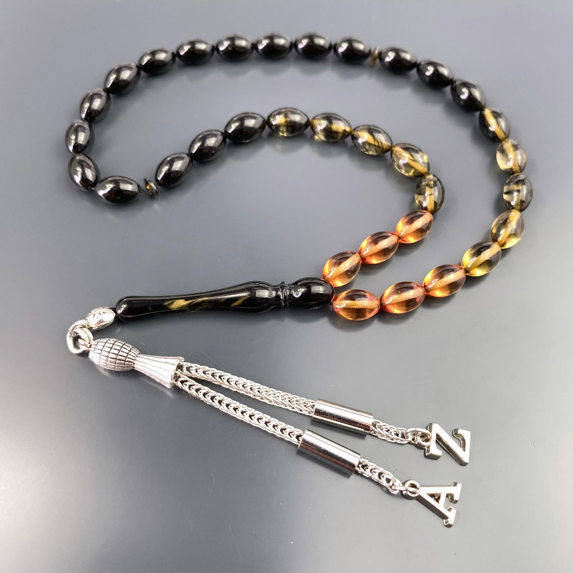 kehribar Tesbih Gebetskette Farblick islam bernstein geschenke für männer kette personalisiert mit Buchstaben für geschenk mann