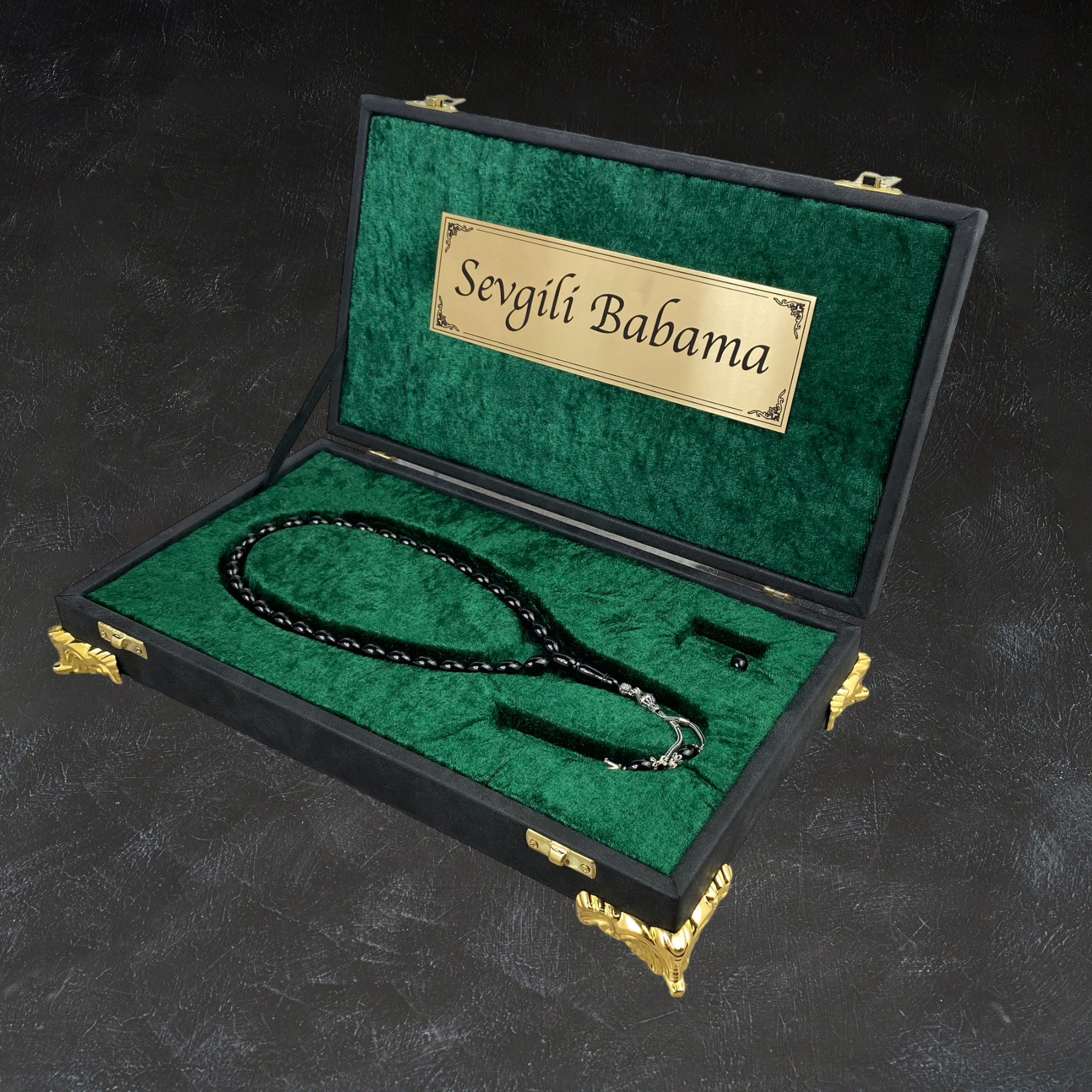 Tesbih Kehribar Sikma und Geschenkbox personalisiert mit einem Wunschtext Geschenk etui islamische geschenke perlenkette männerschmuck Kehribar tesbih Feuerzug mit Namen personalisiert Mekka mekke ayet el kürsi islamische geschenk box