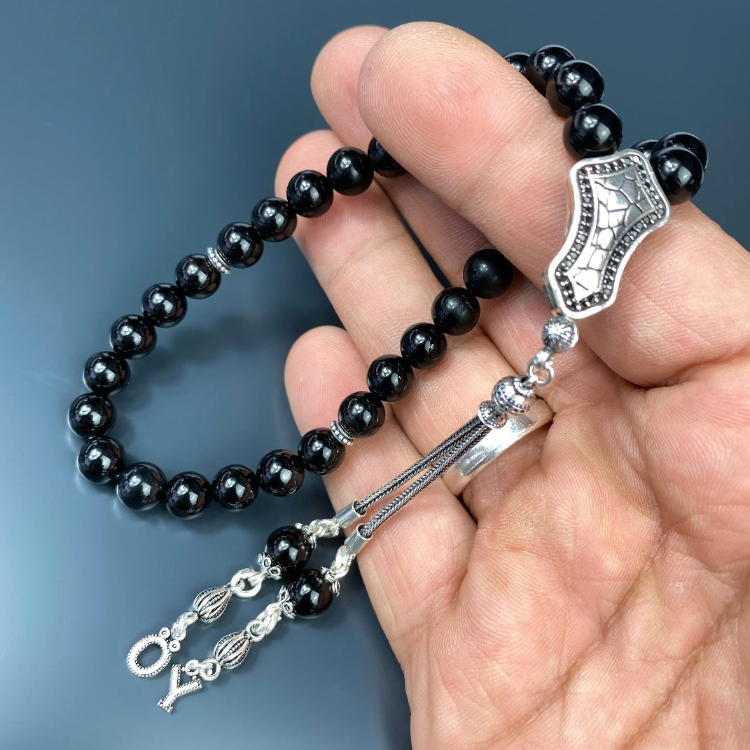 Tesbih Naturstein Onyx Glanz Özel Gümüs Basic Logo