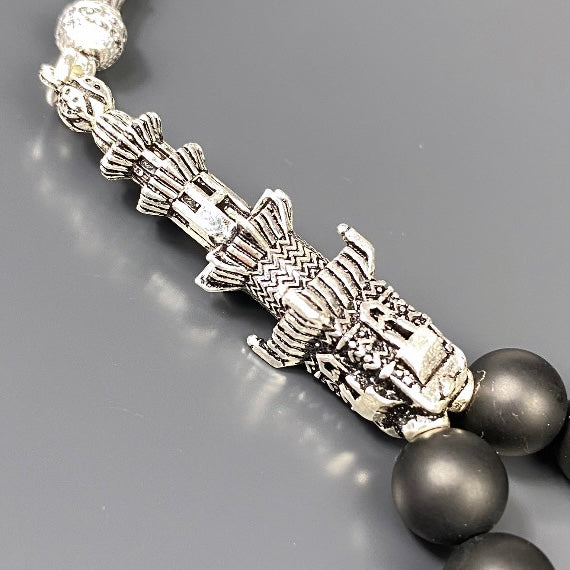 Tesbih Naturstein Onyx Matt Özel Gümüs Medine Minare Tasarim