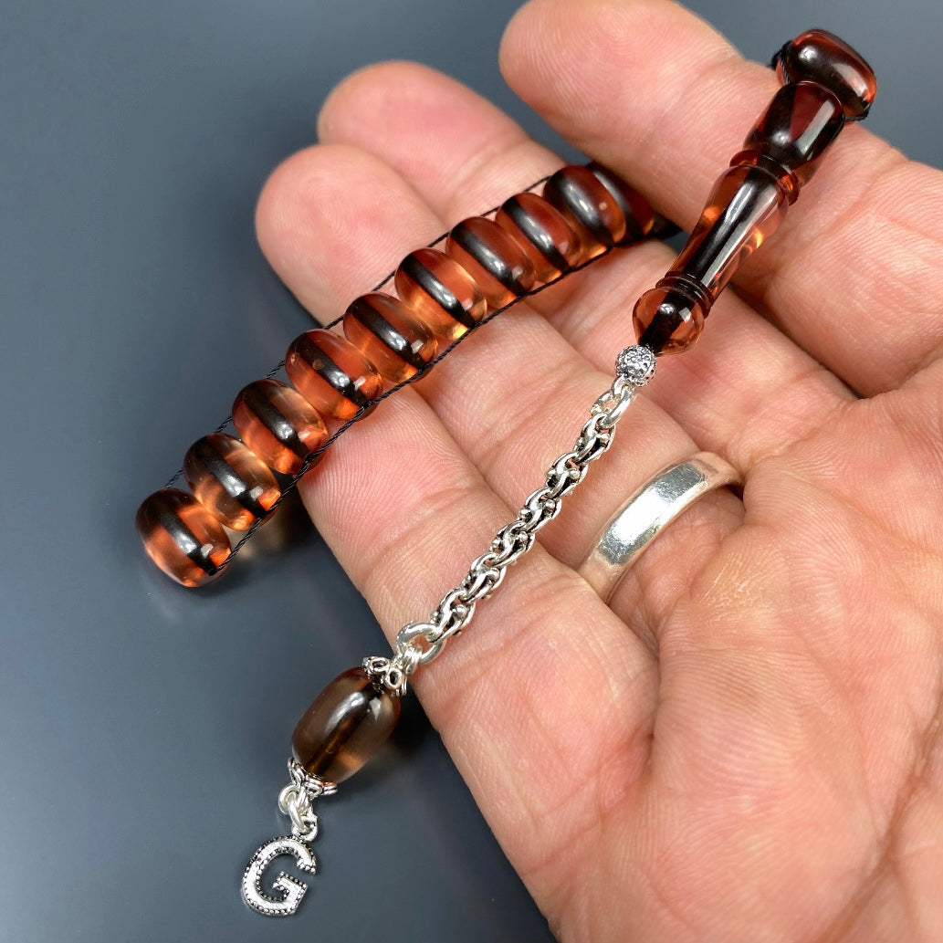 Zaza Tesbih SIKMA Seffaf özel yapim personalisiert 925 Silber