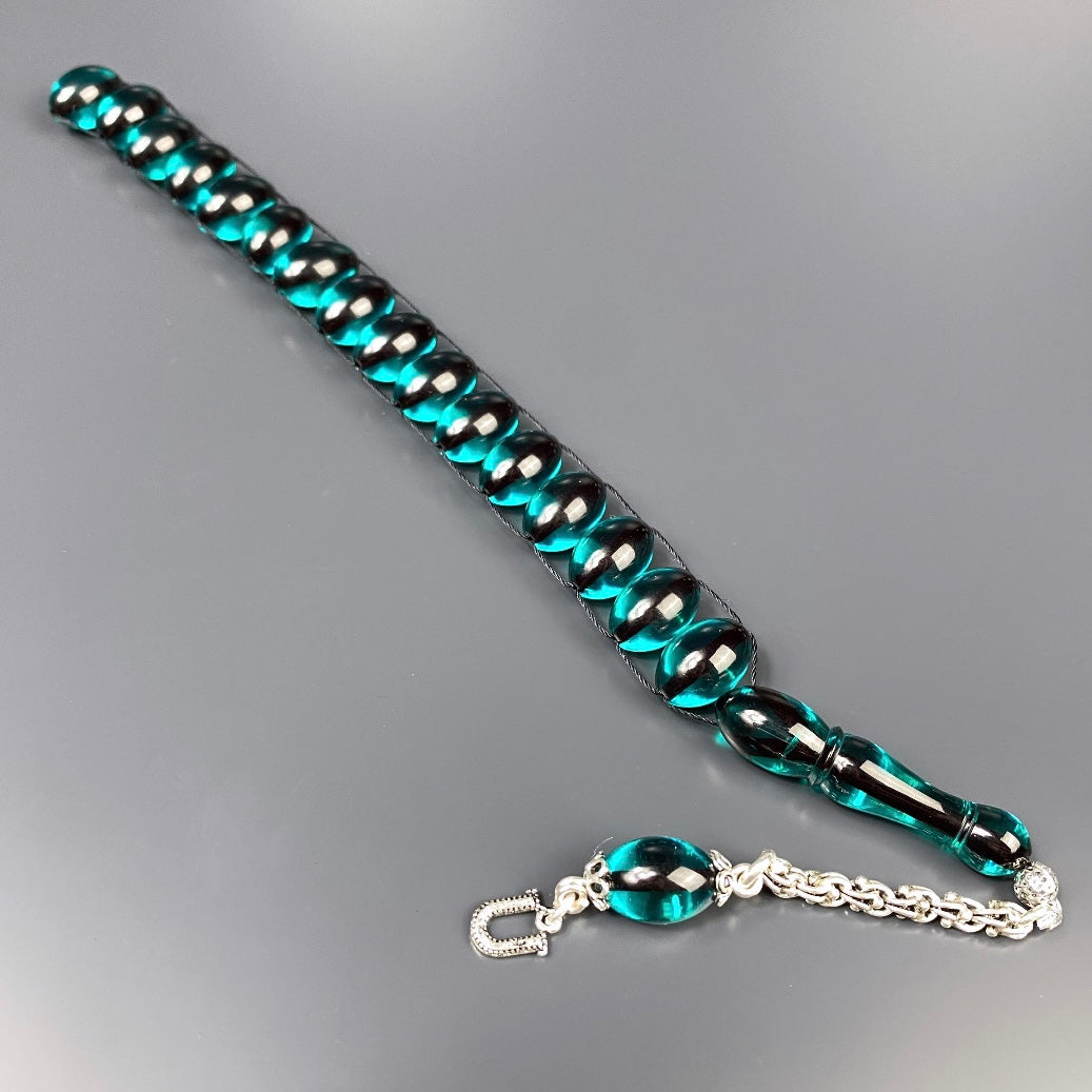 Zaza Tesbih SIKMA Turkuaz özel yapim personalisiert 925 Silber