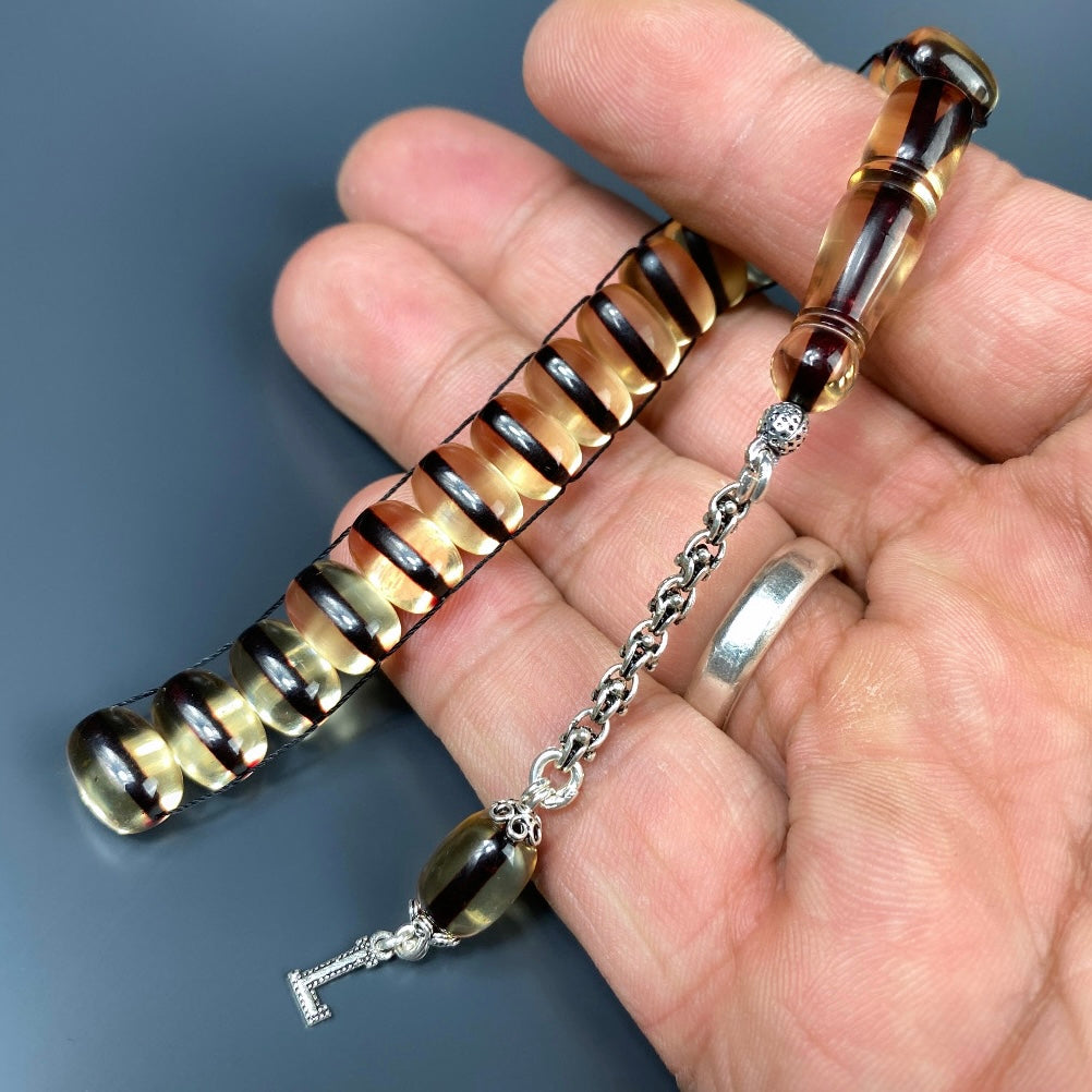 Zaza Tesbih SIKMA Seffaf özel yapim personalisiert 925 Silber