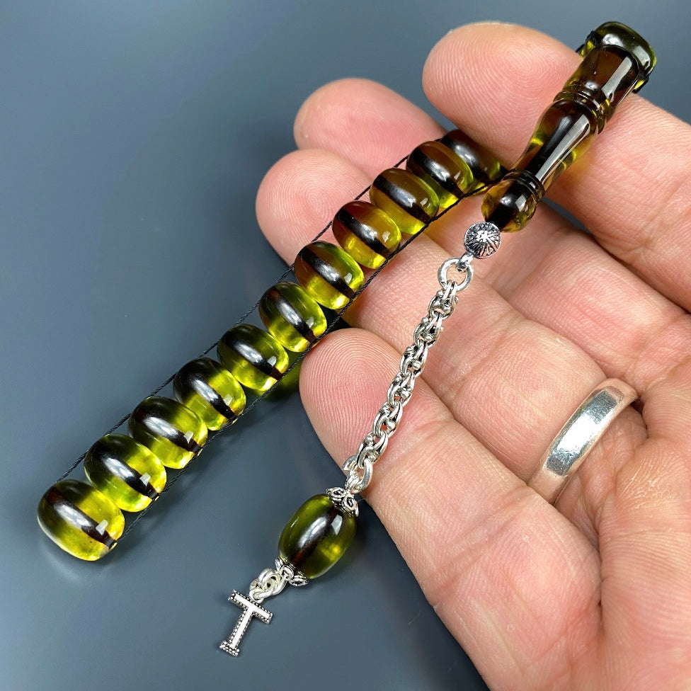 Zaza Tesbih SIKMA Yesil özel yapim personalisiert 925 Silber