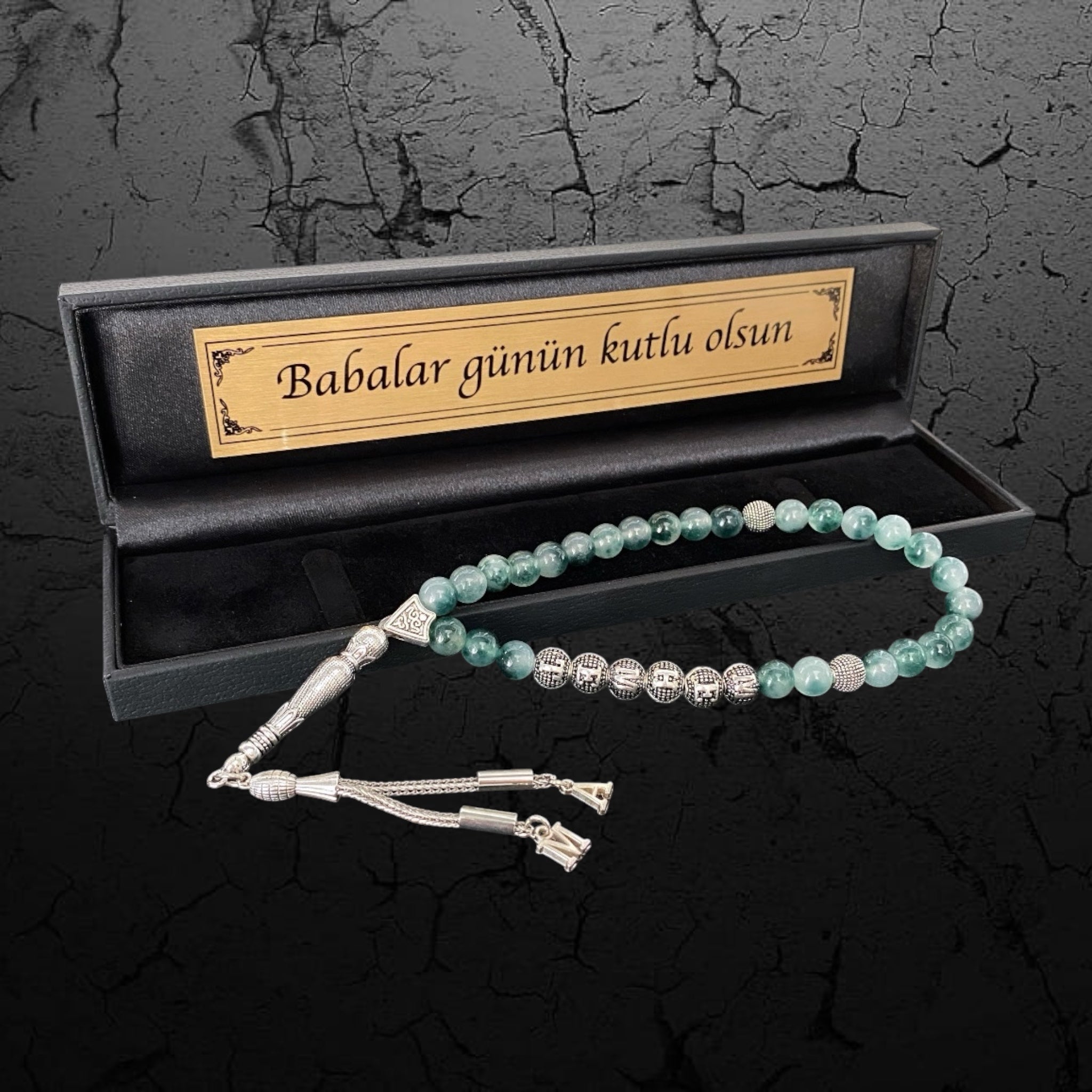 Tesbih mit Wunschtext aus Naturstein als persönliches Geschenk