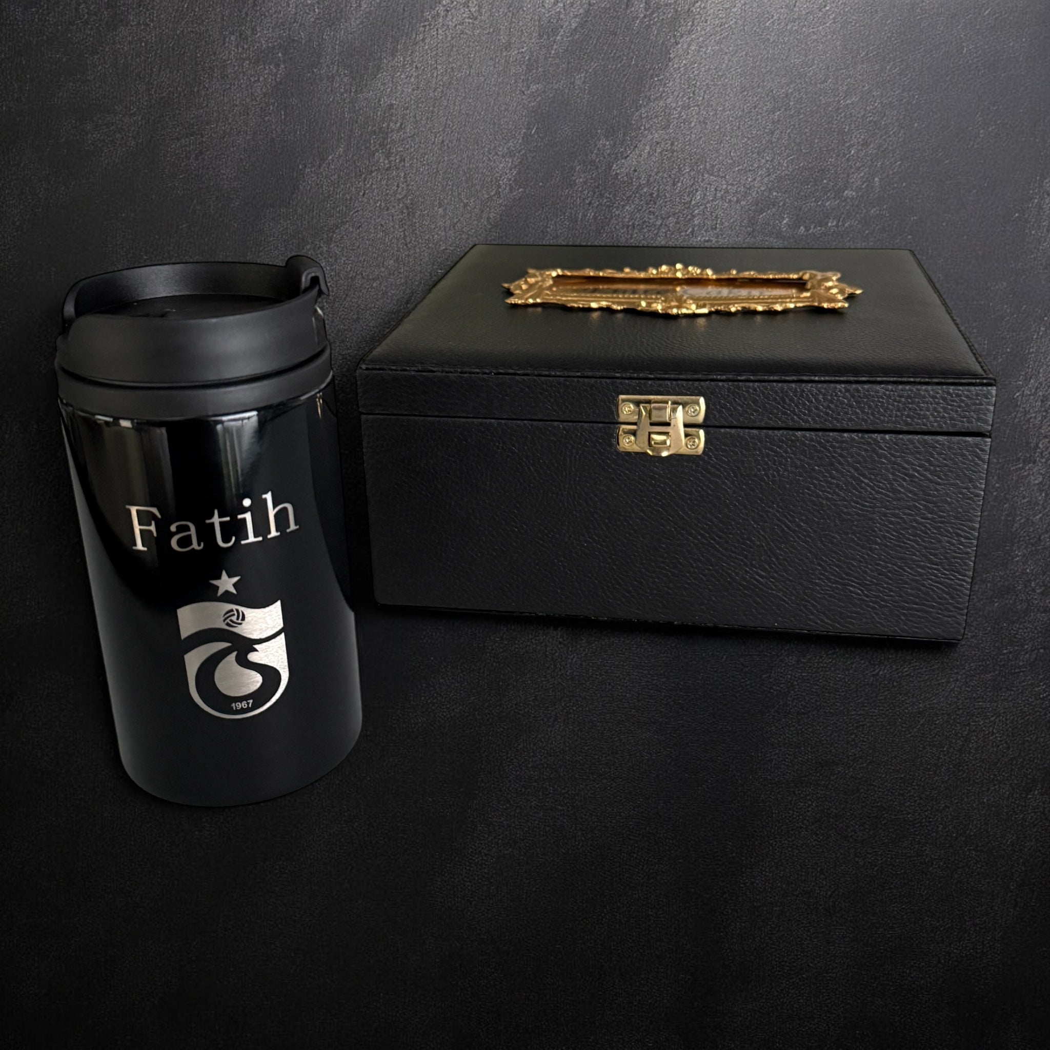 Tesbih Set XXL Box TS Logo mit Kaffebecher, Kugelschreiber und Feuerzeug