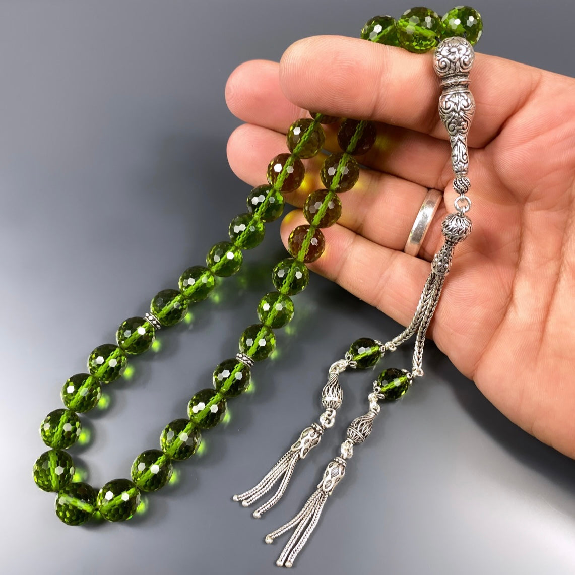 Zultanit Tesbih Farbwechsel Gebetskette 925 Silber