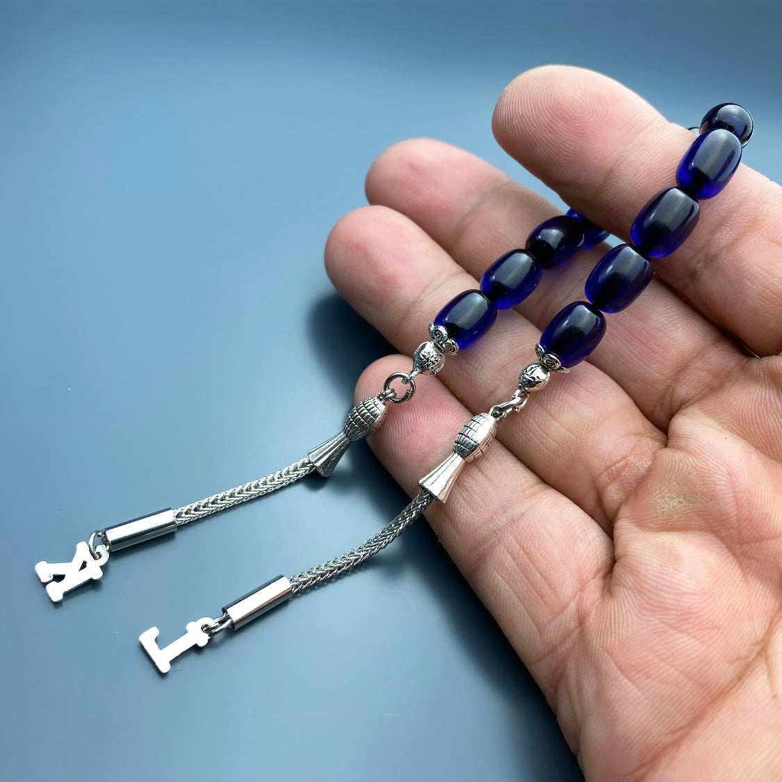 Ates SIKMA Kehribar Tesbih Dark Blue - 2 Buchstaben