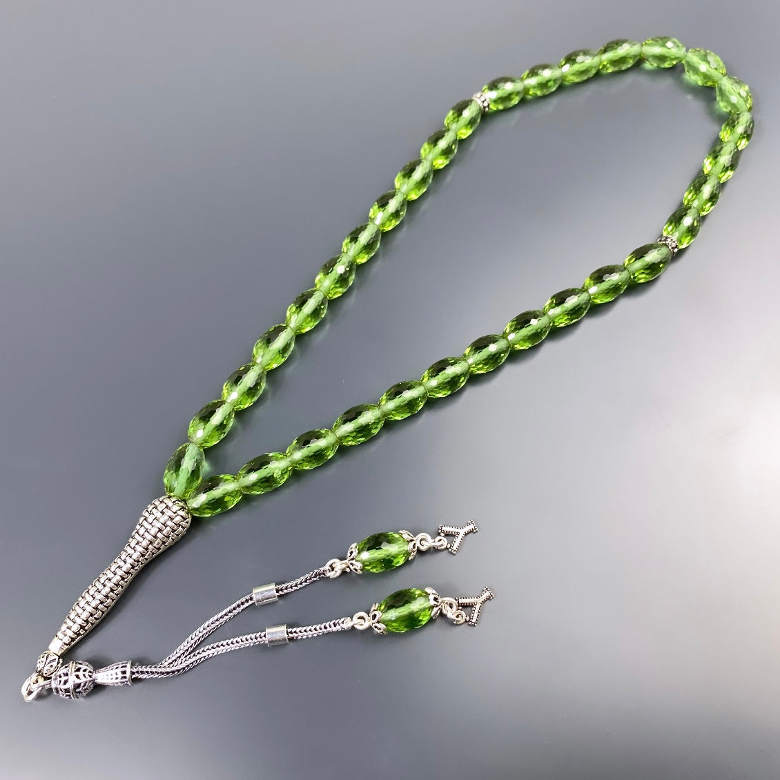 Zultanit Tesbih mit Buchstaben 925 Silver