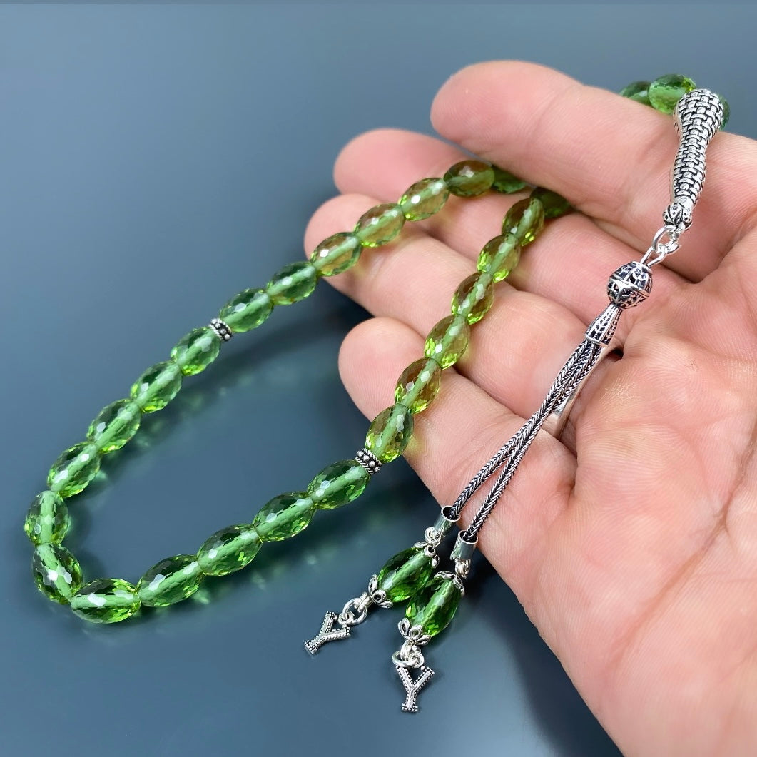 Zultanit Tesbih mit Buchstaben 925 Silver