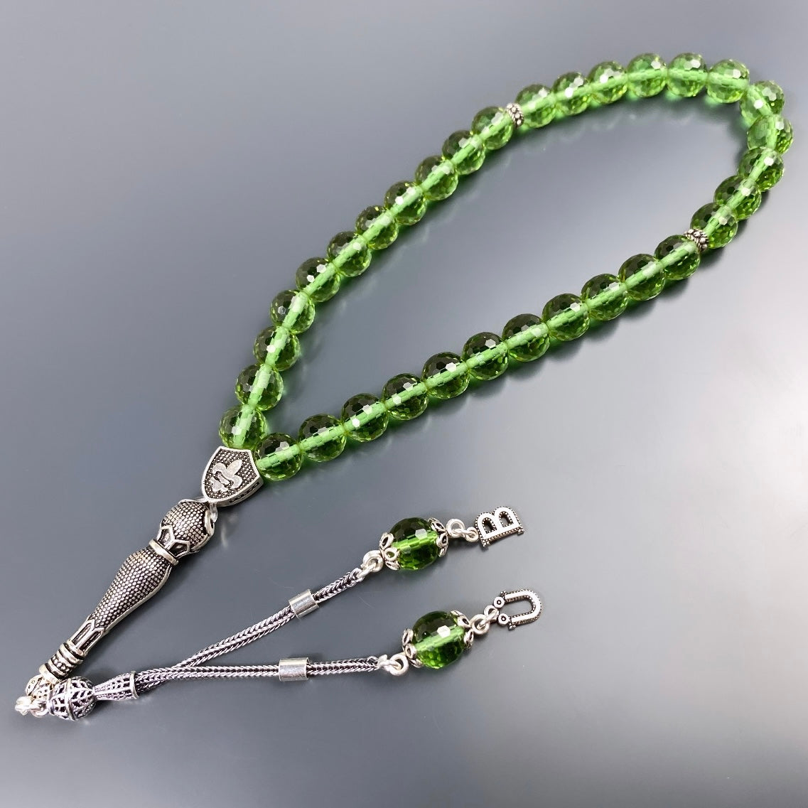 Zultanit Tesbih mit Buchstaben 925 Silver