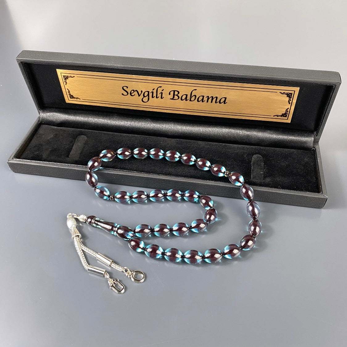 Männer Geschenk Tesbih mit Initialen und edlem Look