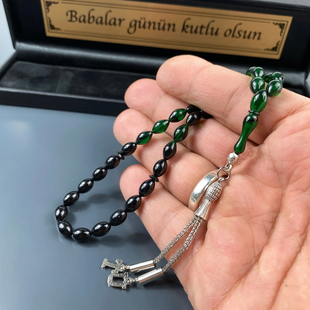 Personalisiertes Sikma Kehribar Tesbih mit Box Geschenk