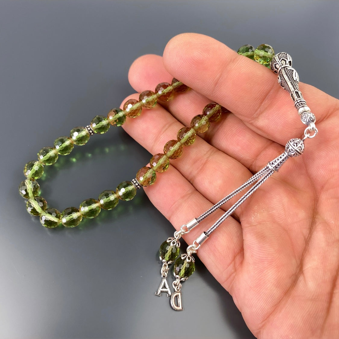 Zultanit Tesbih 925 Silber mit 2 Buchstaben Tugra Logo