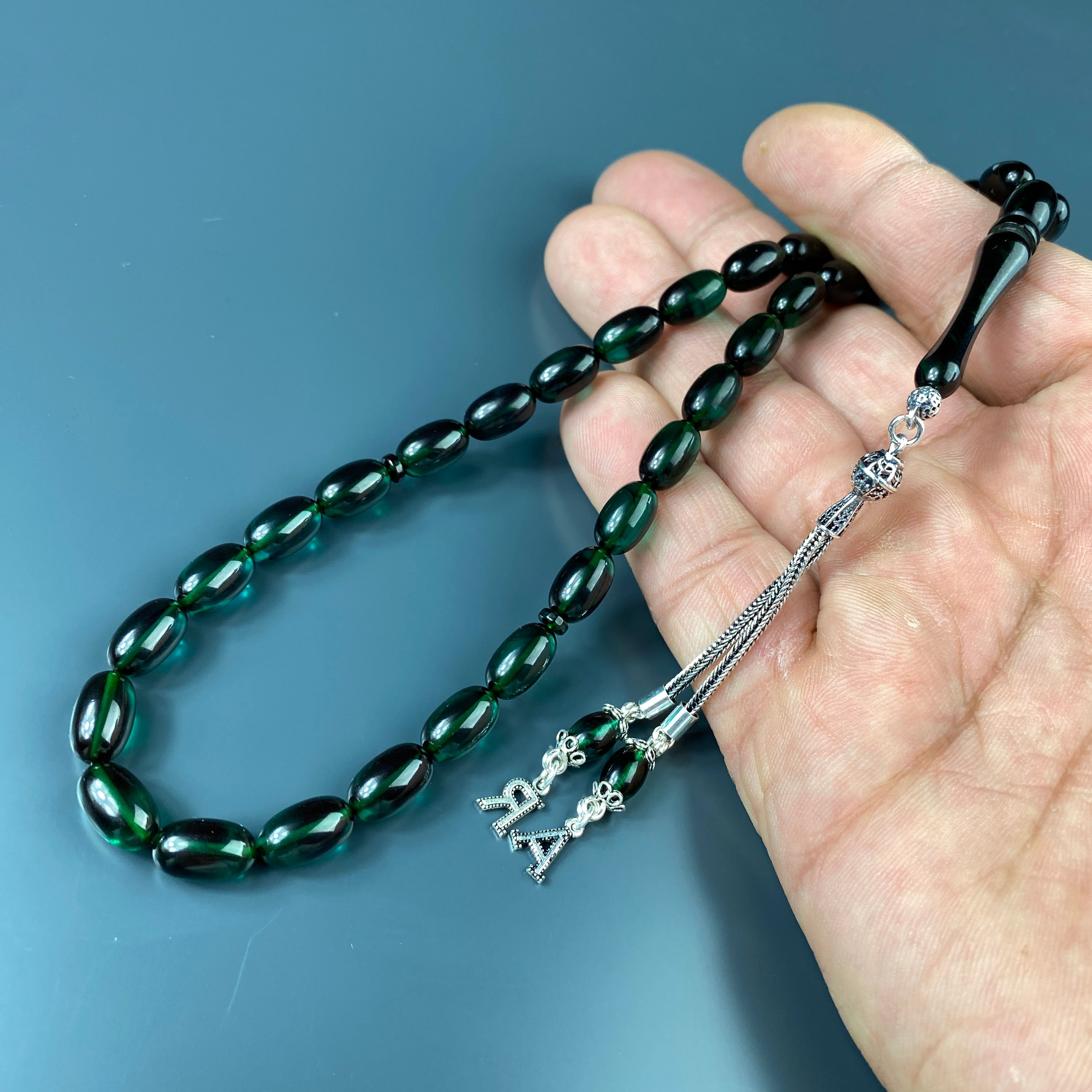 Tesbih SIKMA Kehribar Renk Süzme 2 Buchstaben - 925 Silber