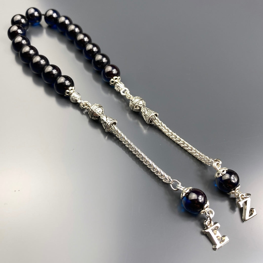 ZAZA Tesbih Dark Blue Misket – Personalisiert mit 2 Buchstaben