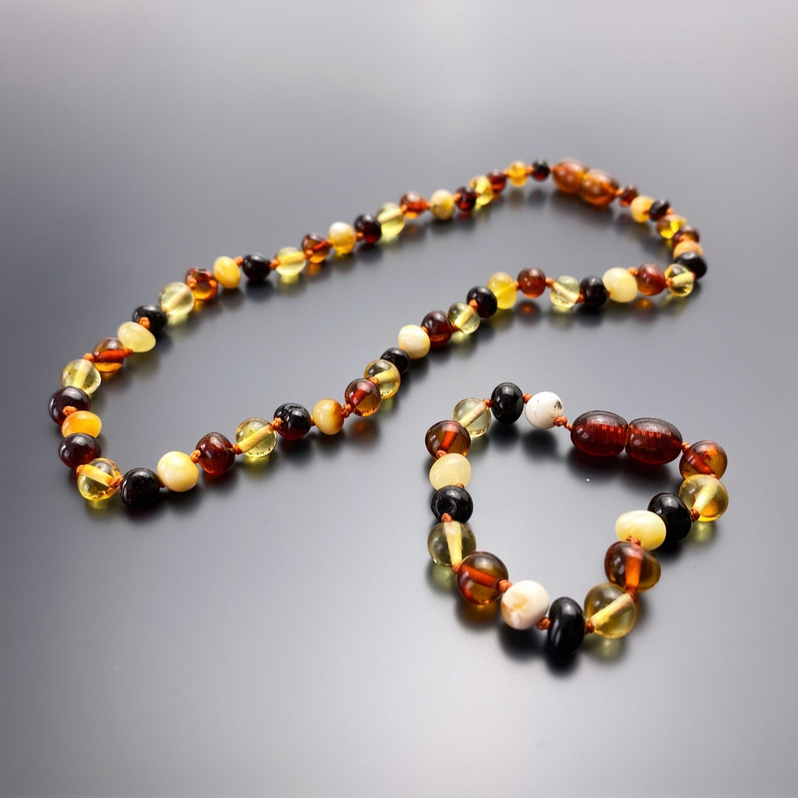 Bernsteinkette & Armband / Bebek Kolye Seti Kehribar