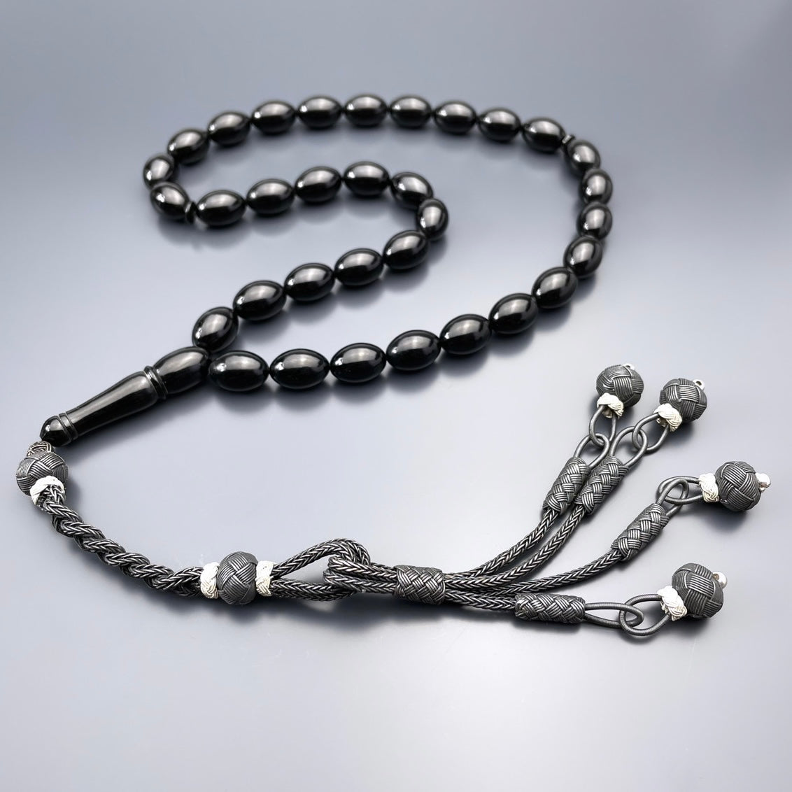 Cakirbeyli Siyah Renk SIKMA Kehribar Tesbih