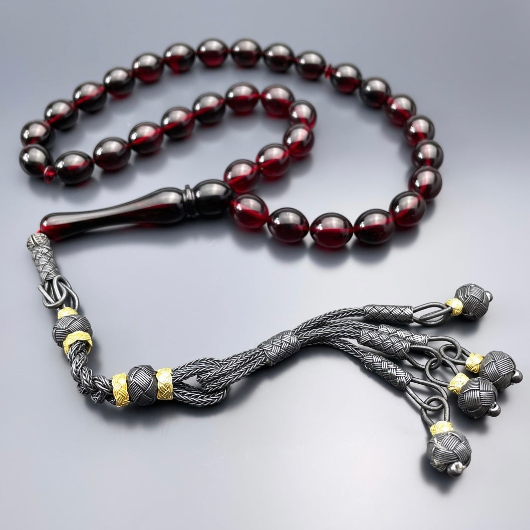 Cakirbeyli Kirmizi Renk Süzmesi SIKMA Kehribar Tesbih