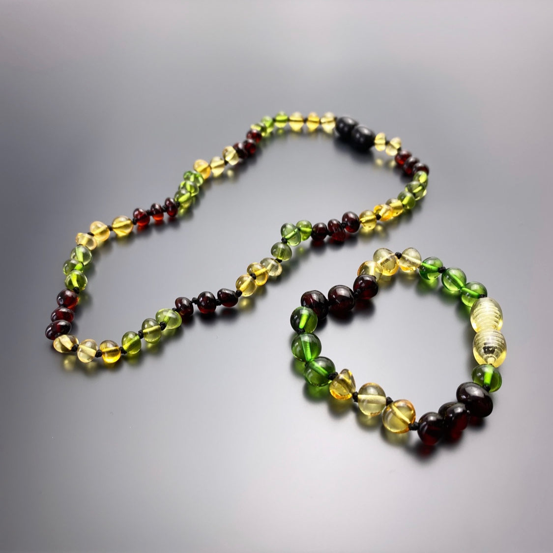 Bernsteinkette & Armband / Bebek Kolye Seti Kehribar