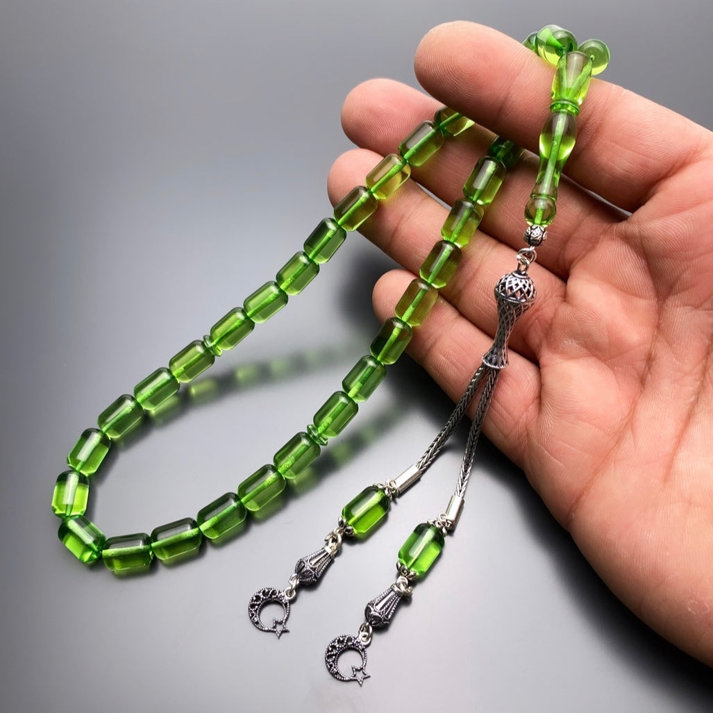Yesil Damla Kehribar Tesbih