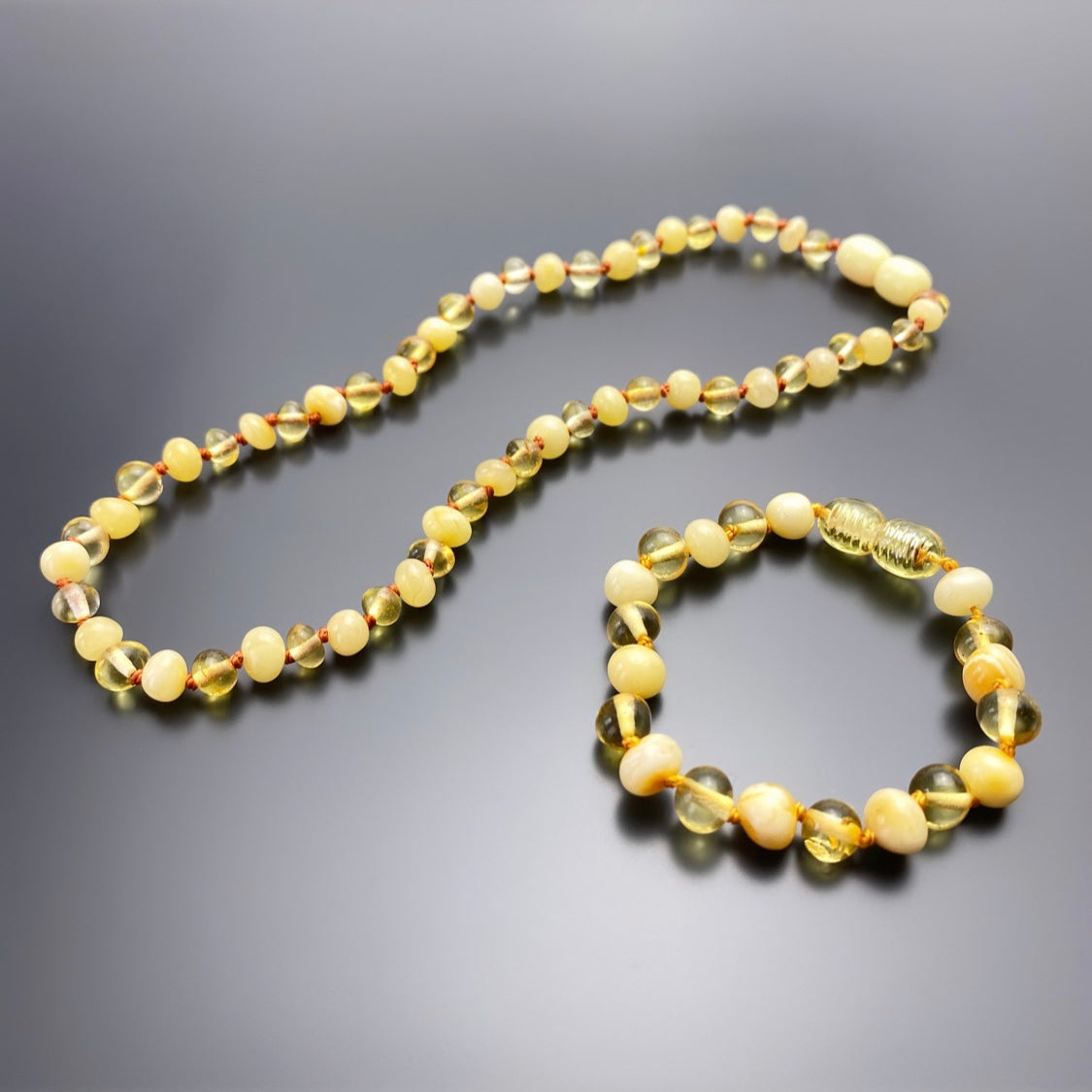 Bernsteinkette & Armband / Bebek Kolye Seti Kehribar