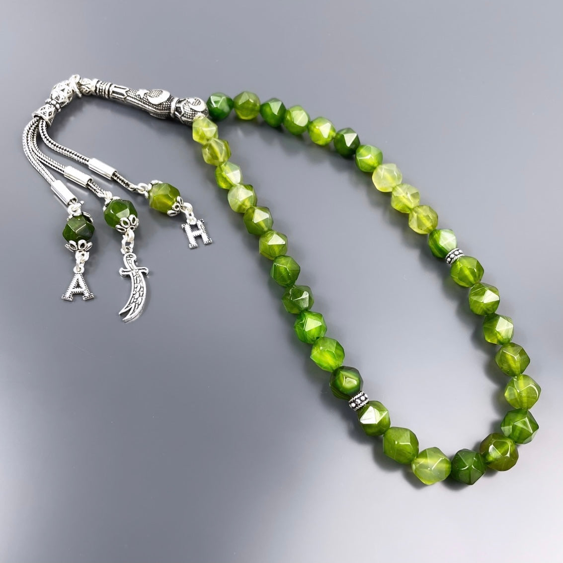 Jade Dogaltas Tesbih 925 Silver