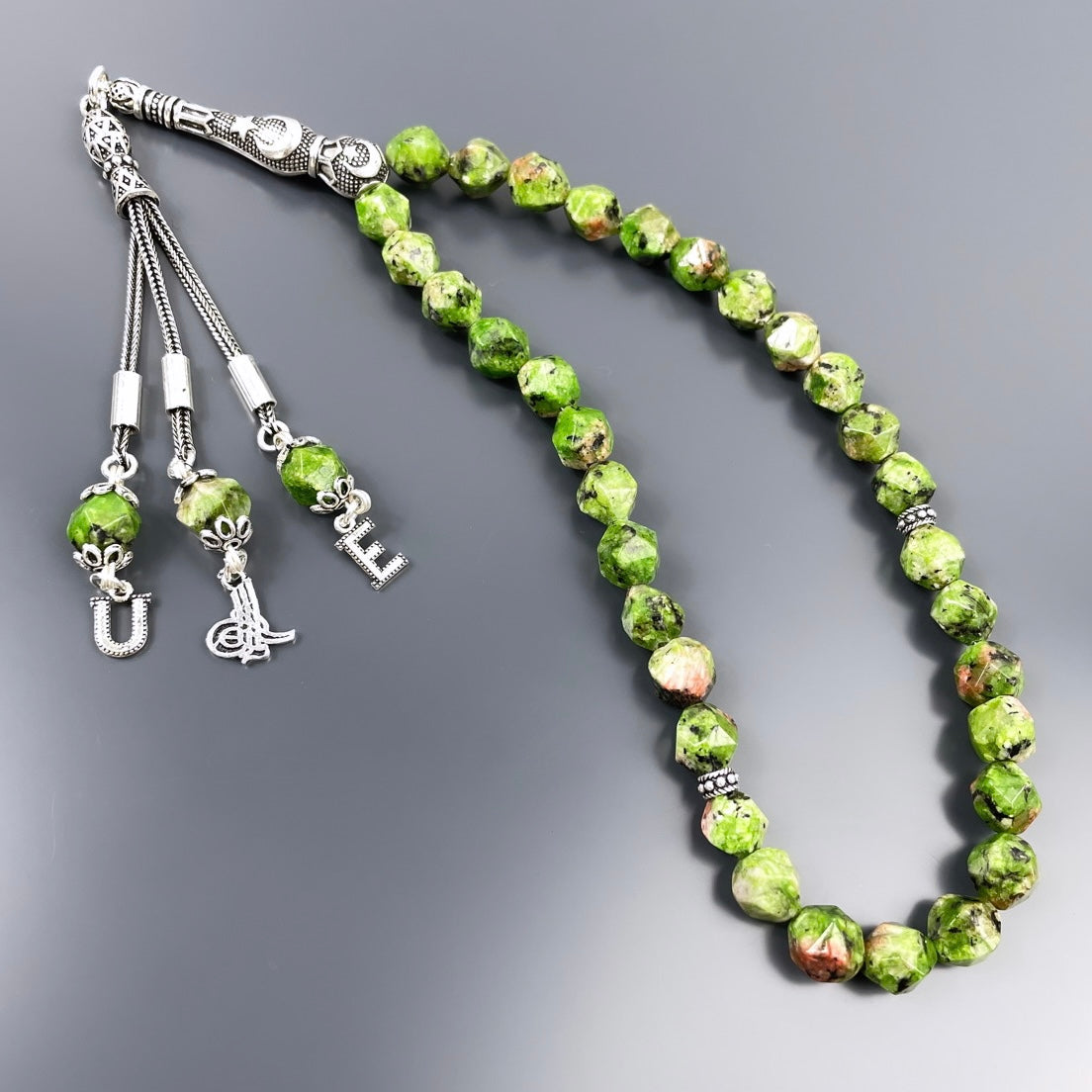 Jade Dogaltas Tesbih 925 Silver