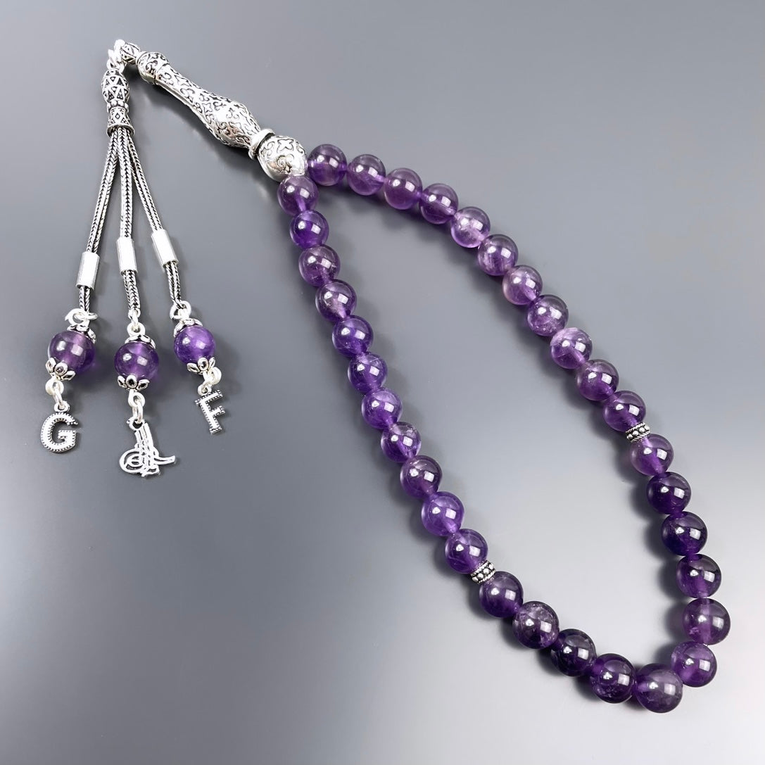 Amatist Dogaltas Tesbih 925 Silver