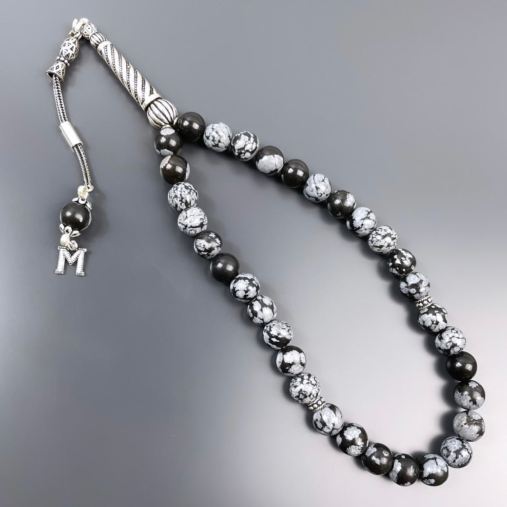 Obsidiyen Dogaltas Tesbih 925 Silver