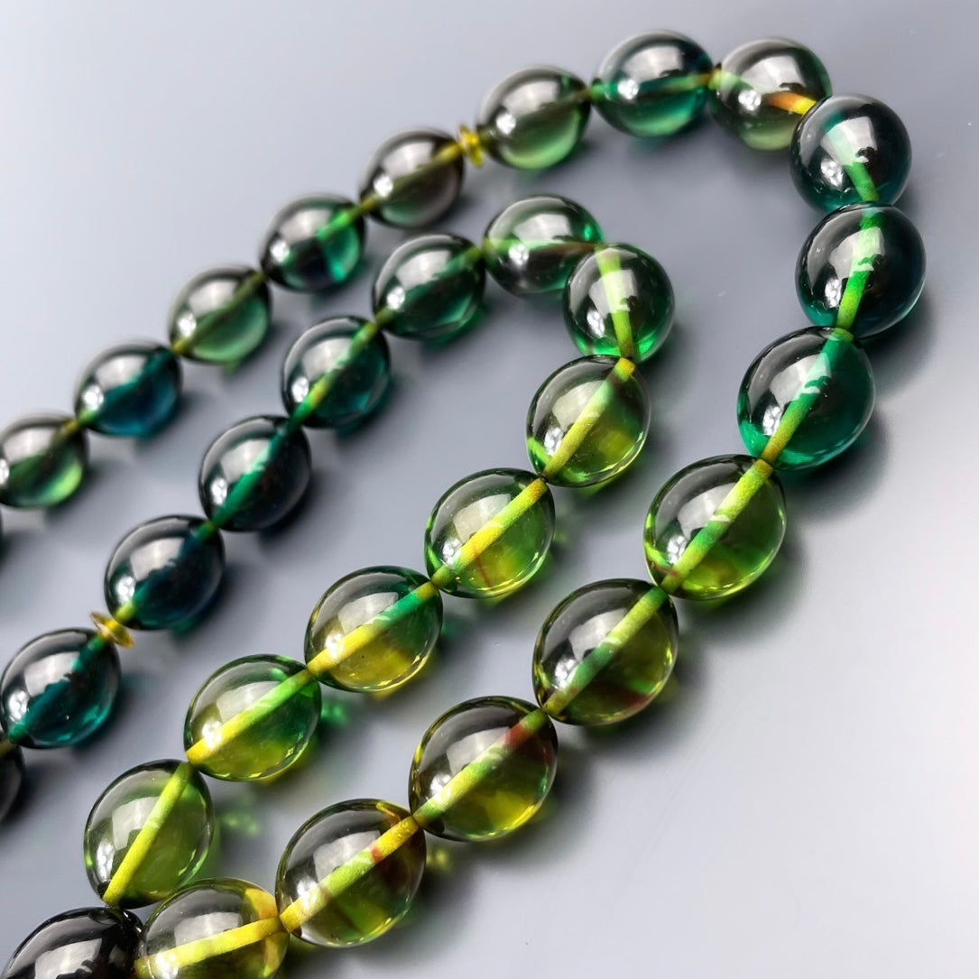 Yesil Renk Süzmesi Sikma Kehribar Tesbih