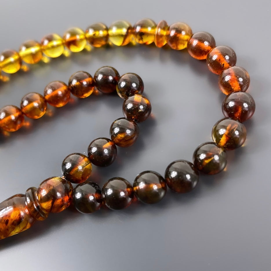 Bilek Boy Mini Renk Süzmesi Hakiki Kehribar Tesbih Harf / Logo