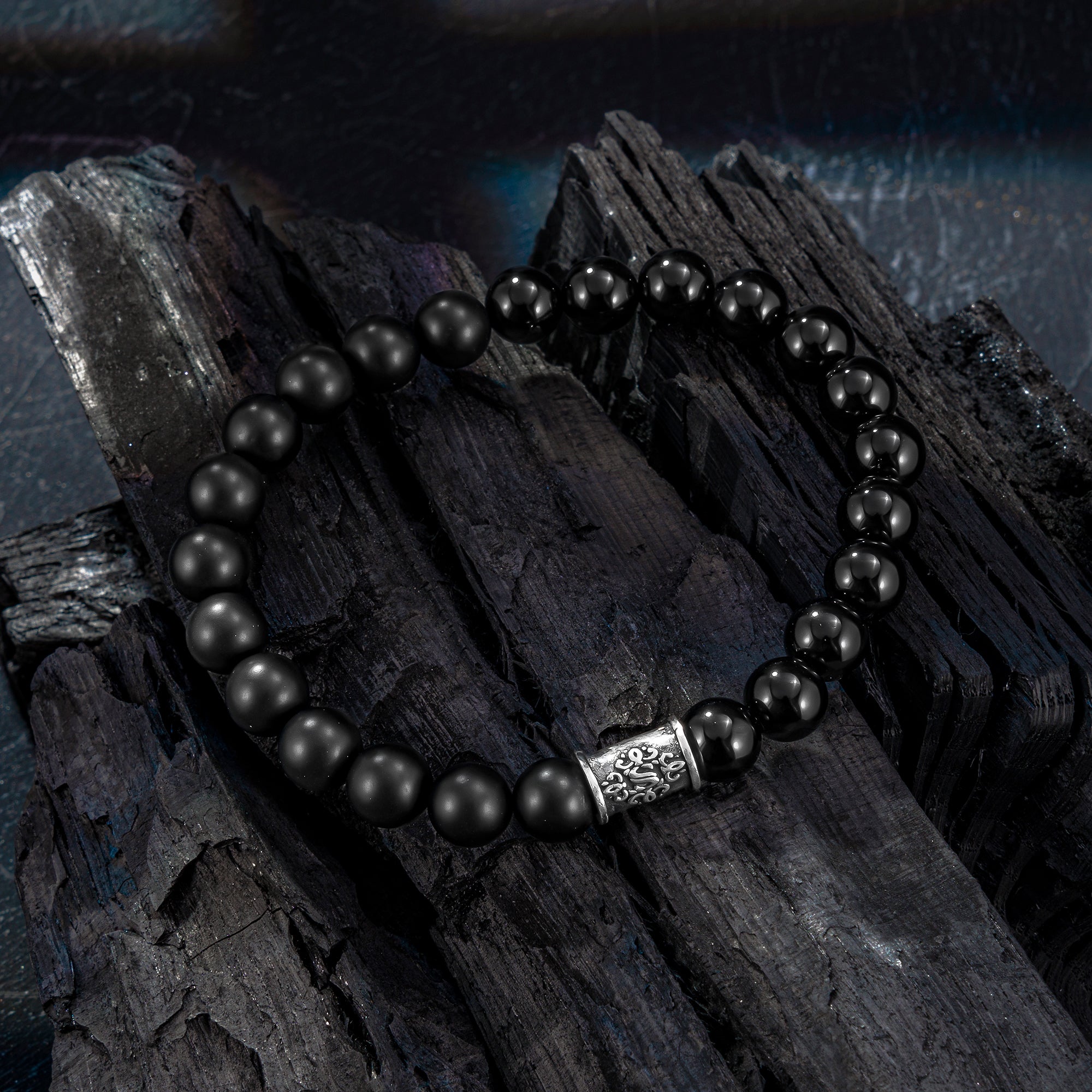 Perlenarmband Onyx matt / Glanz mix No.17