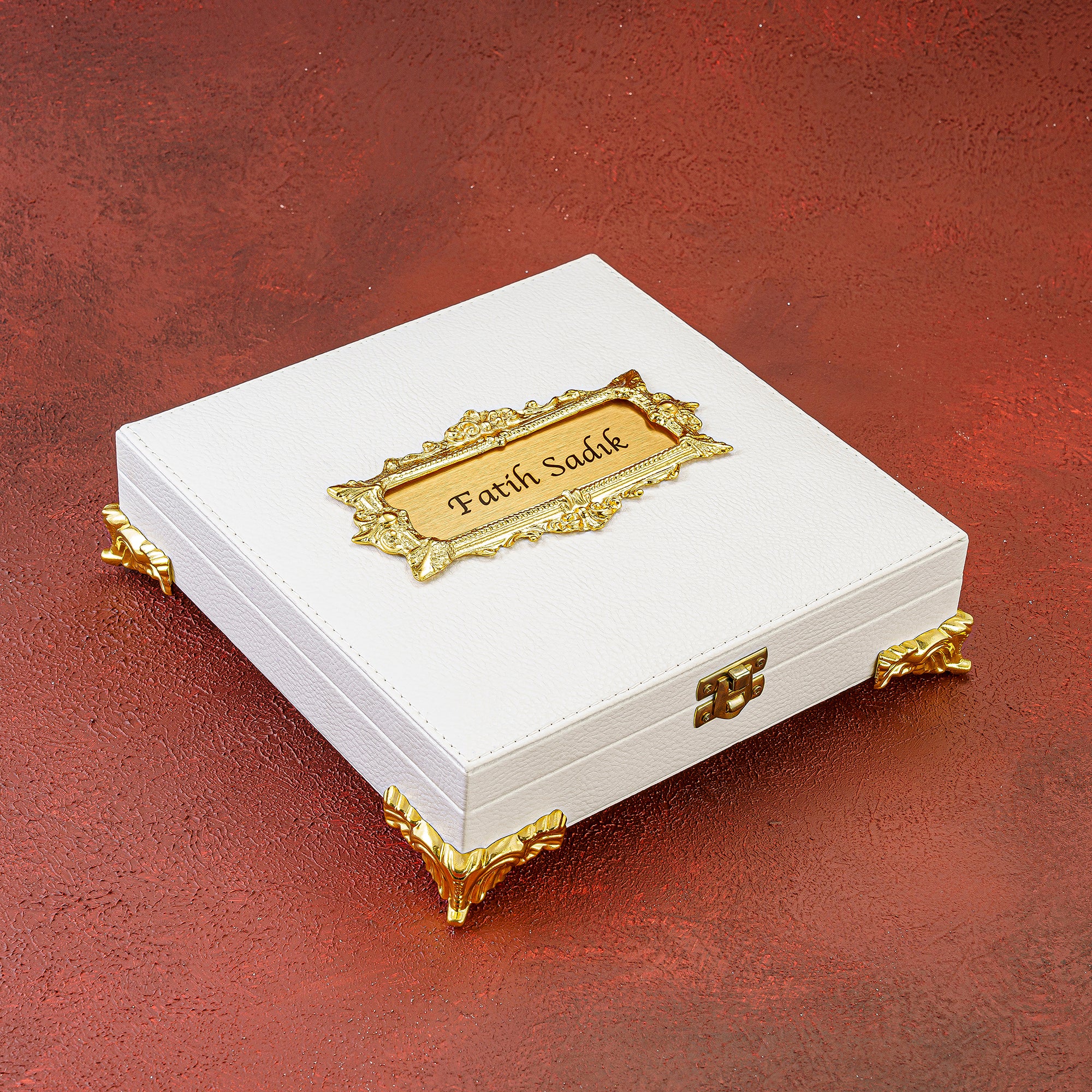 Tesbih Özel Tasarim Kutu XXL Osmanli Logo Weiß / Rot Box gebetskette geschenkset ay yildiz dua yasin-serif ayet el kursi achat onyx box