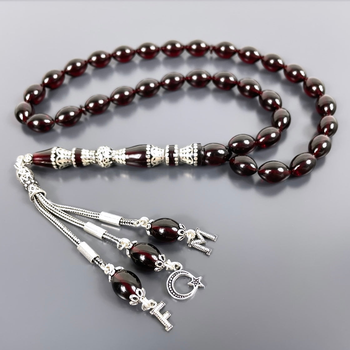 Ates / SIKMA Nakkas Kehribar Tesbih- Gebetskette personalisiert